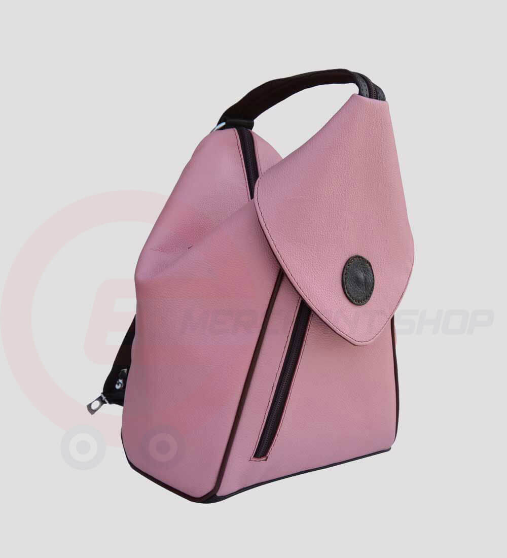 Student-Leather-Backpack-Pink-Side-View