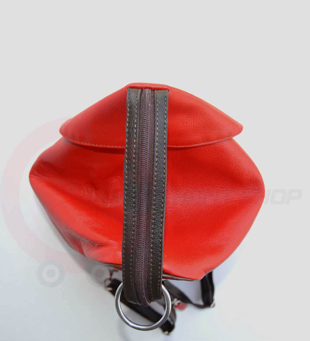Student-Leather-Backpack-Red-Closed-Zip
