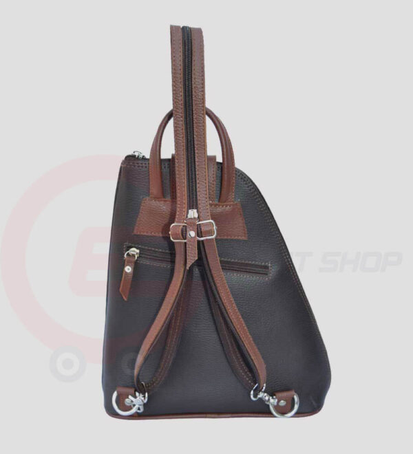 Women-Leather-student-Backpack-back-open-zip