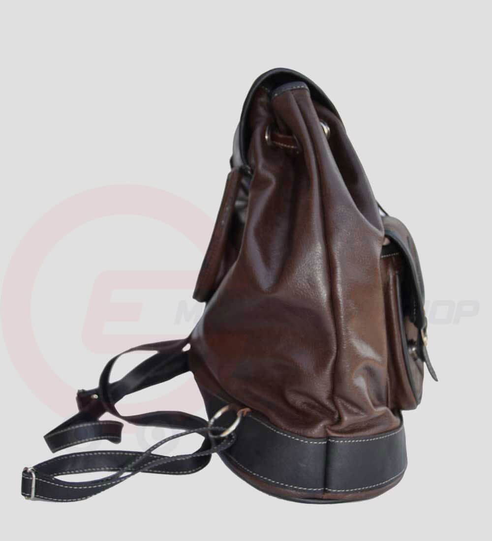 Womens Leather Travel Backpack Side