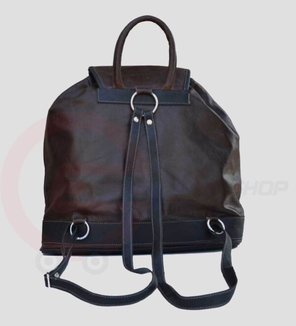 Womens Leather Travel Backpack back