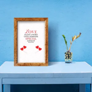 A4 Romantic Wall Art – “Love Is Just a Word” | Printable Digital Quote (Personal & Commercial License)